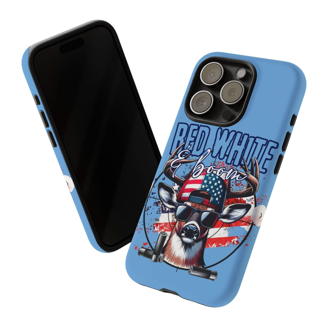 Red, White & Boom Deer iPhone Case – Patriotic Buck 4th of July Design