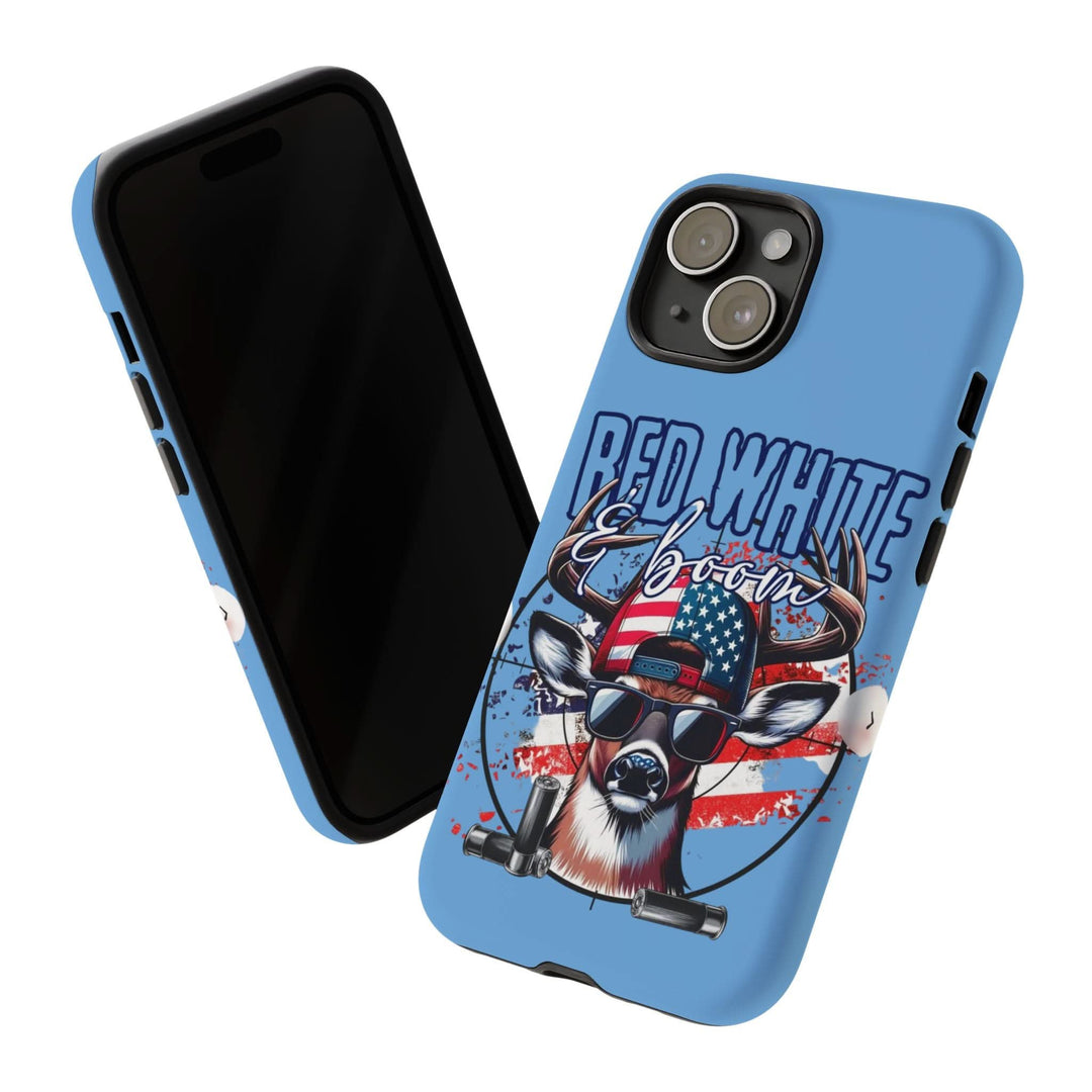 Red, White & Boom Deer iPhone Case – Patriotic Buck 4th of July Design