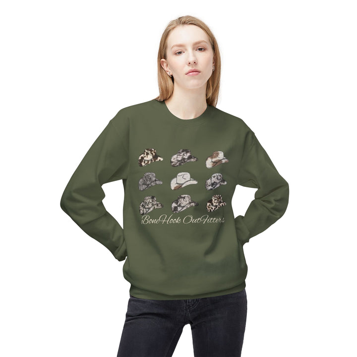 Bonehook Outfitters Camo Cowboy Crewneck – Women’s Southern Sweatshirt