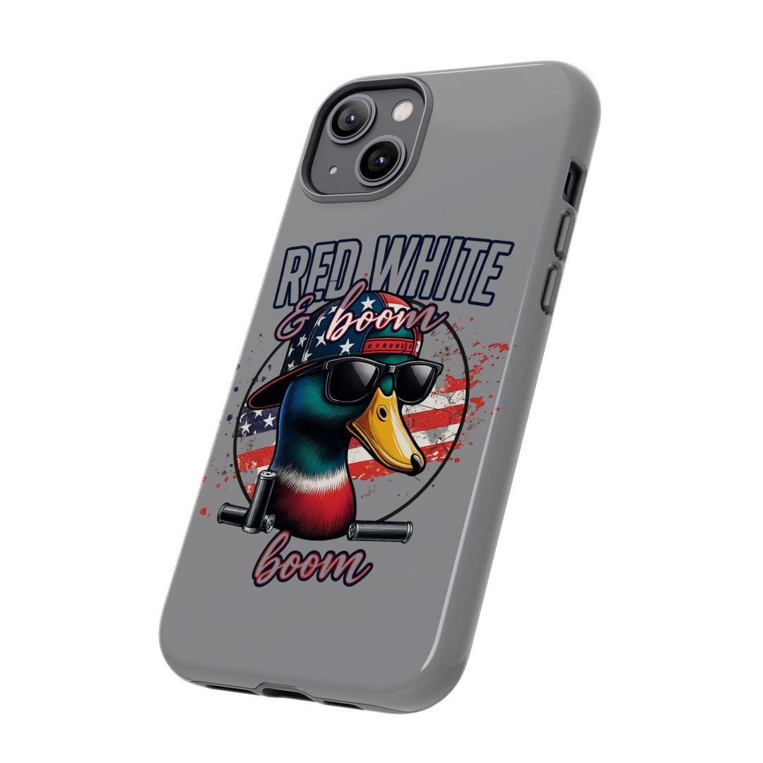Red, White & Boom Duck iPhone Case – Patriotic Funny 4th of July Design
