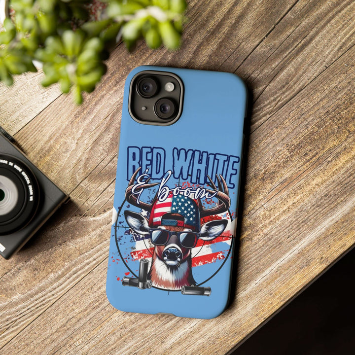 Red, White & Boom Deer iPhone Case – Patriotic Buck 4th of July Design