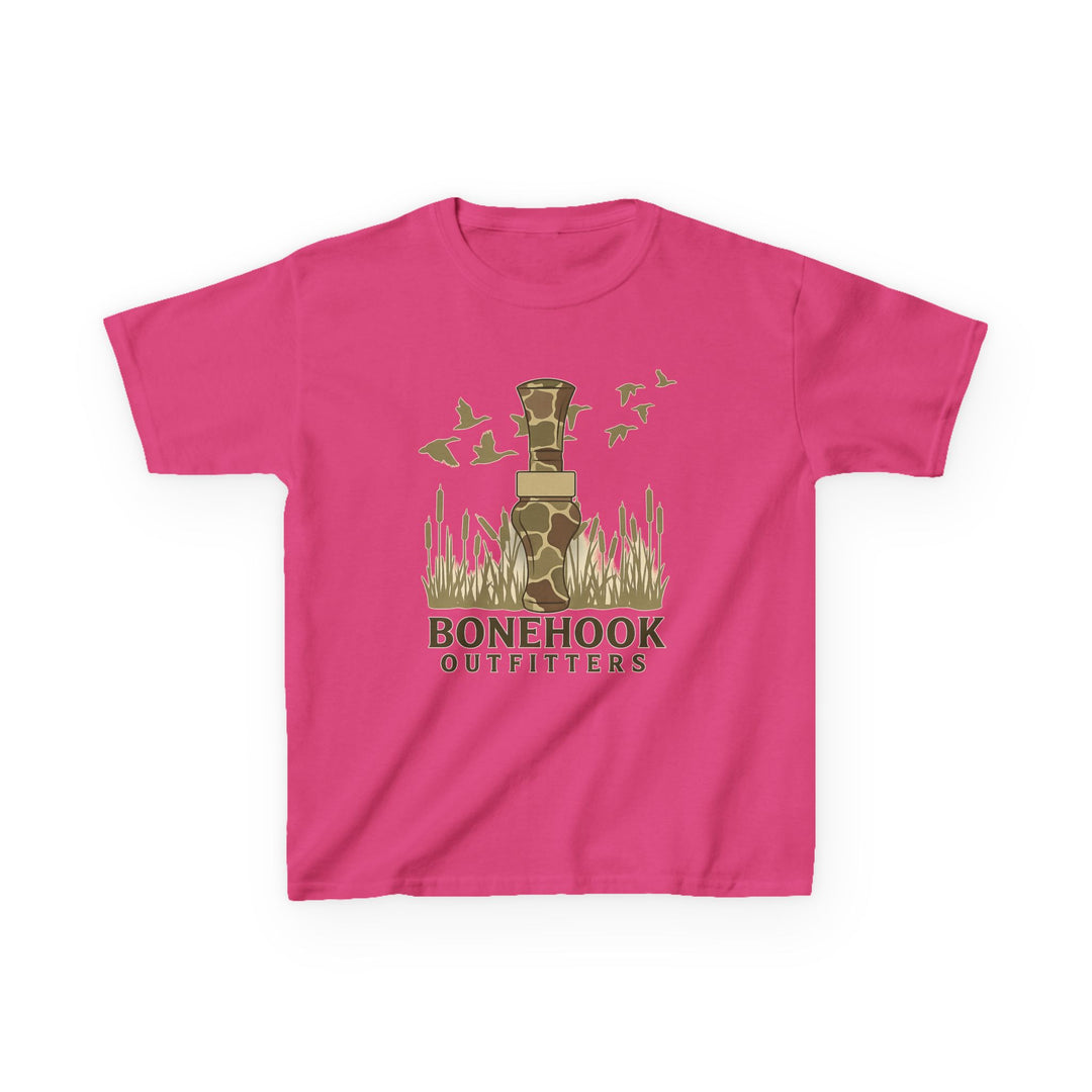 Boys’ Duck Call Camo Tee – Bonehook Outfitters Youth Hunting Shirt