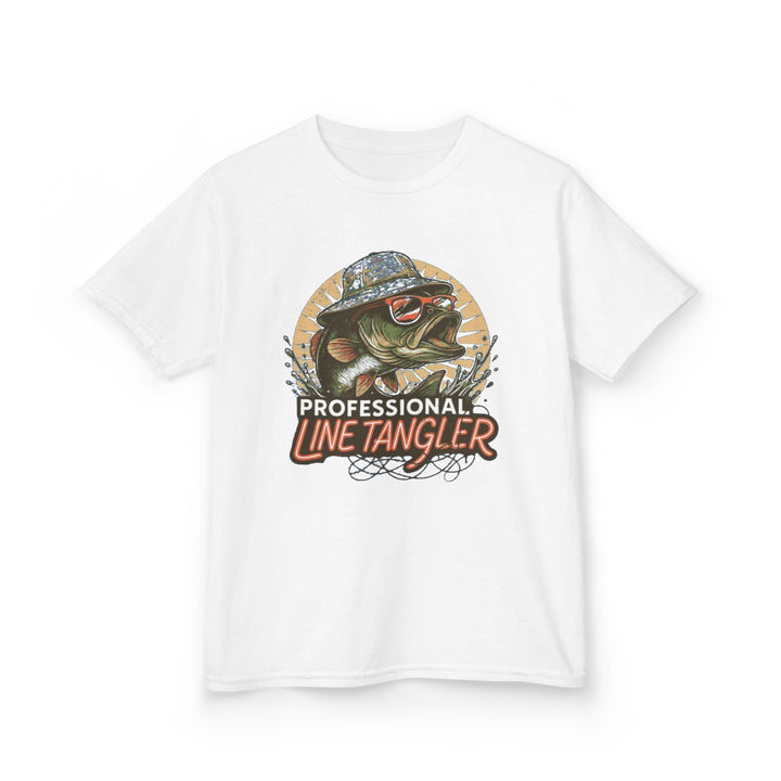 Boys’ “Professional Line Tangler” Tee – Bonehook Youth Fishing Humor Shirt