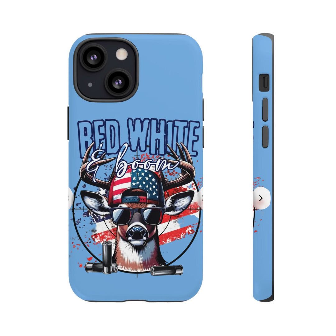 Red, White & Boom Deer iPhone Case – Patriotic Buck 4th of July Design
