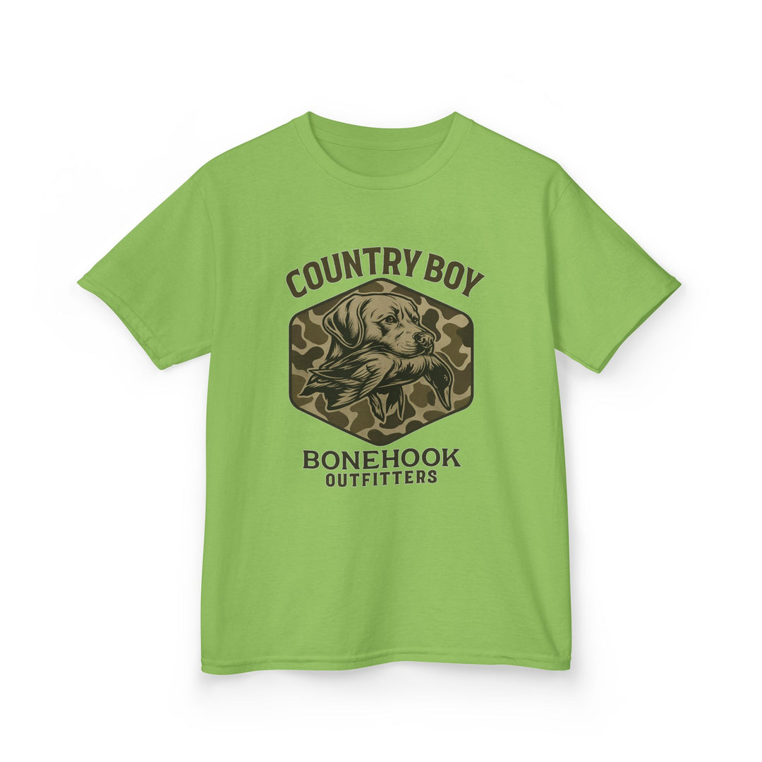 Boys’ Country Boy Dog Camo Tee – Bonehook Youth Outdoor Shirt