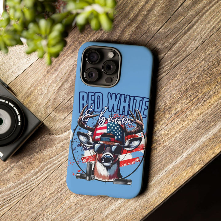 Red, White & Boom Deer iPhone Case – Patriotic Buck 4th of July Design