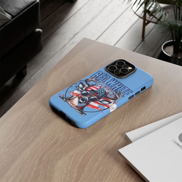 Red, White & Boom Deer iPhone Case – Patriotic Buck 4th of July Design