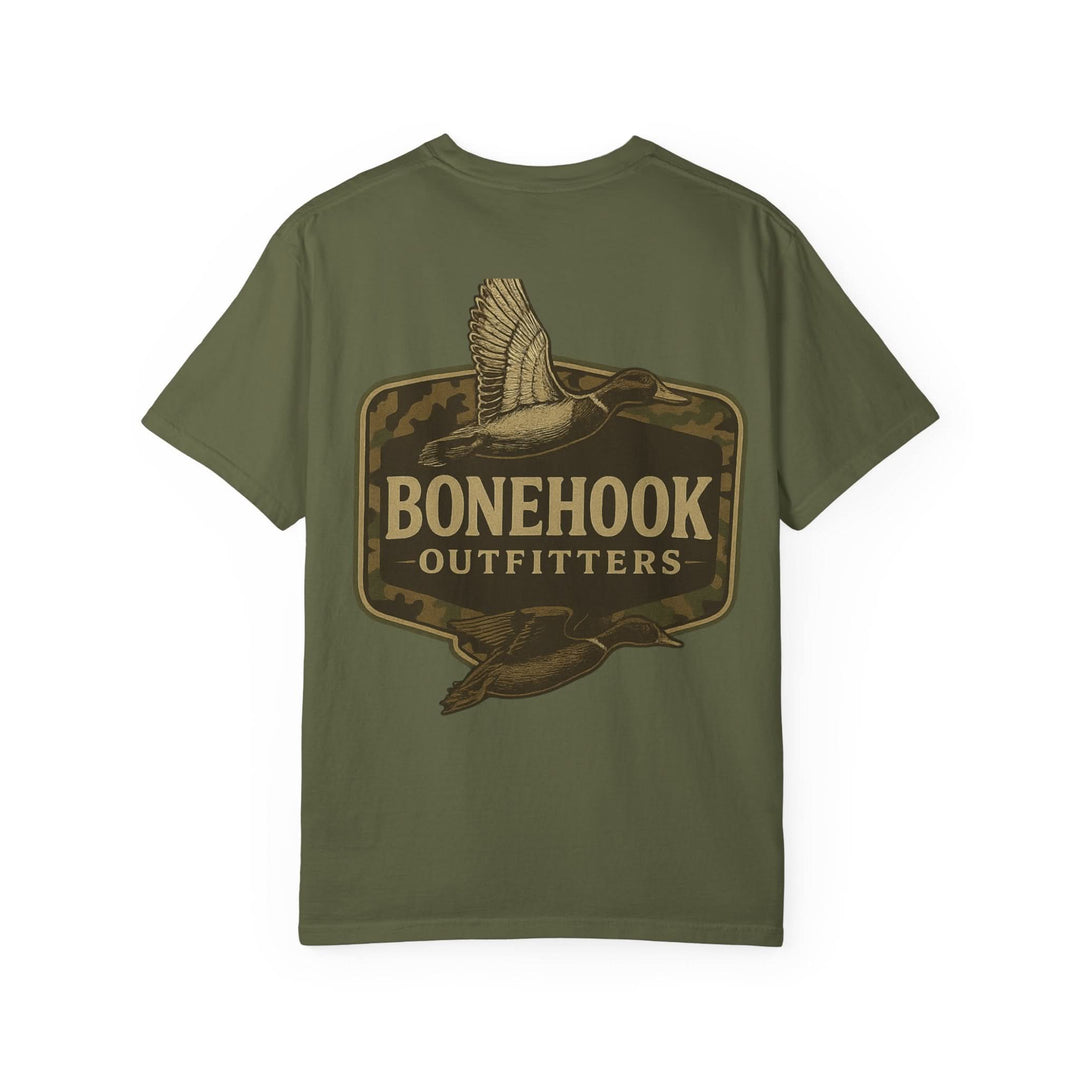 Bonehook Camo Badge Duck Tee – Southern Hunting Graphic Shirt