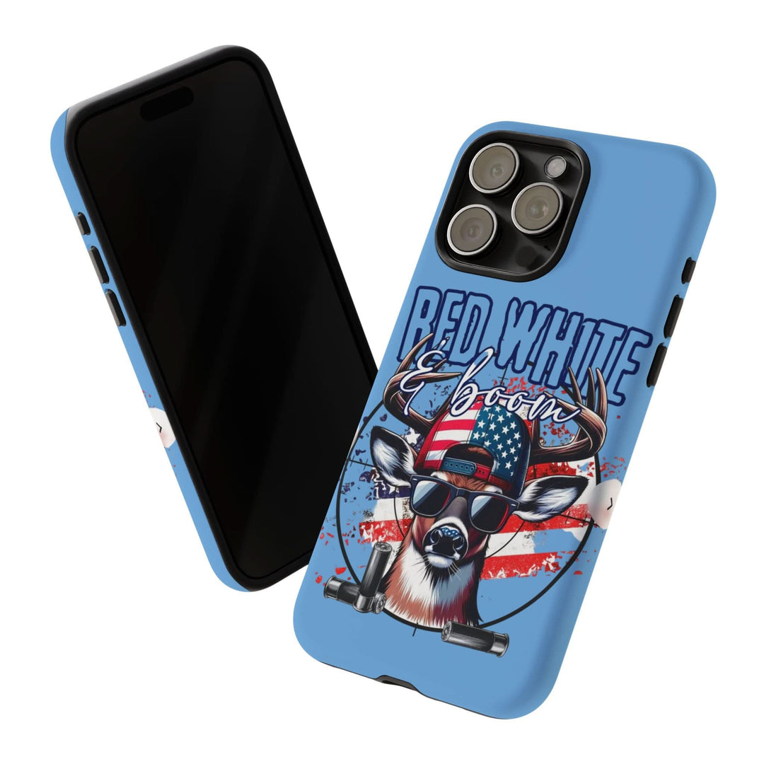 Red, White & Boom Deer iPhone Case – Patriotic Buck 4th of July Design