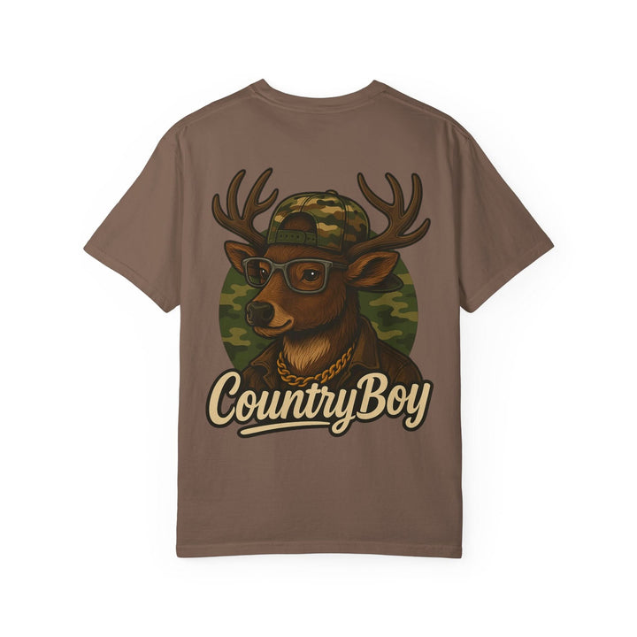 Country Boy Buck Tee – Funny Deer Graphic Shirt by Bonehook
