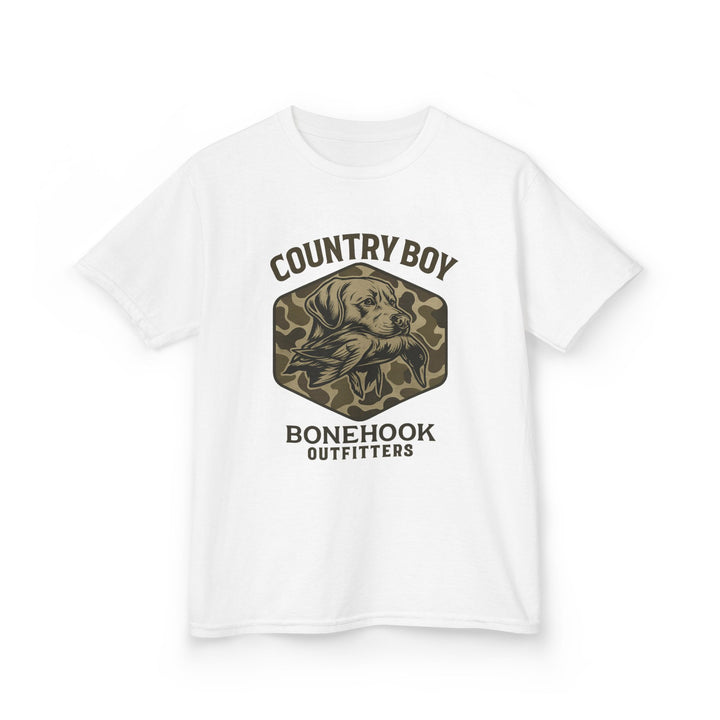 Boys’ Country Boy Dog Camo Tee – Bonehook Youth Outdoor Shirt