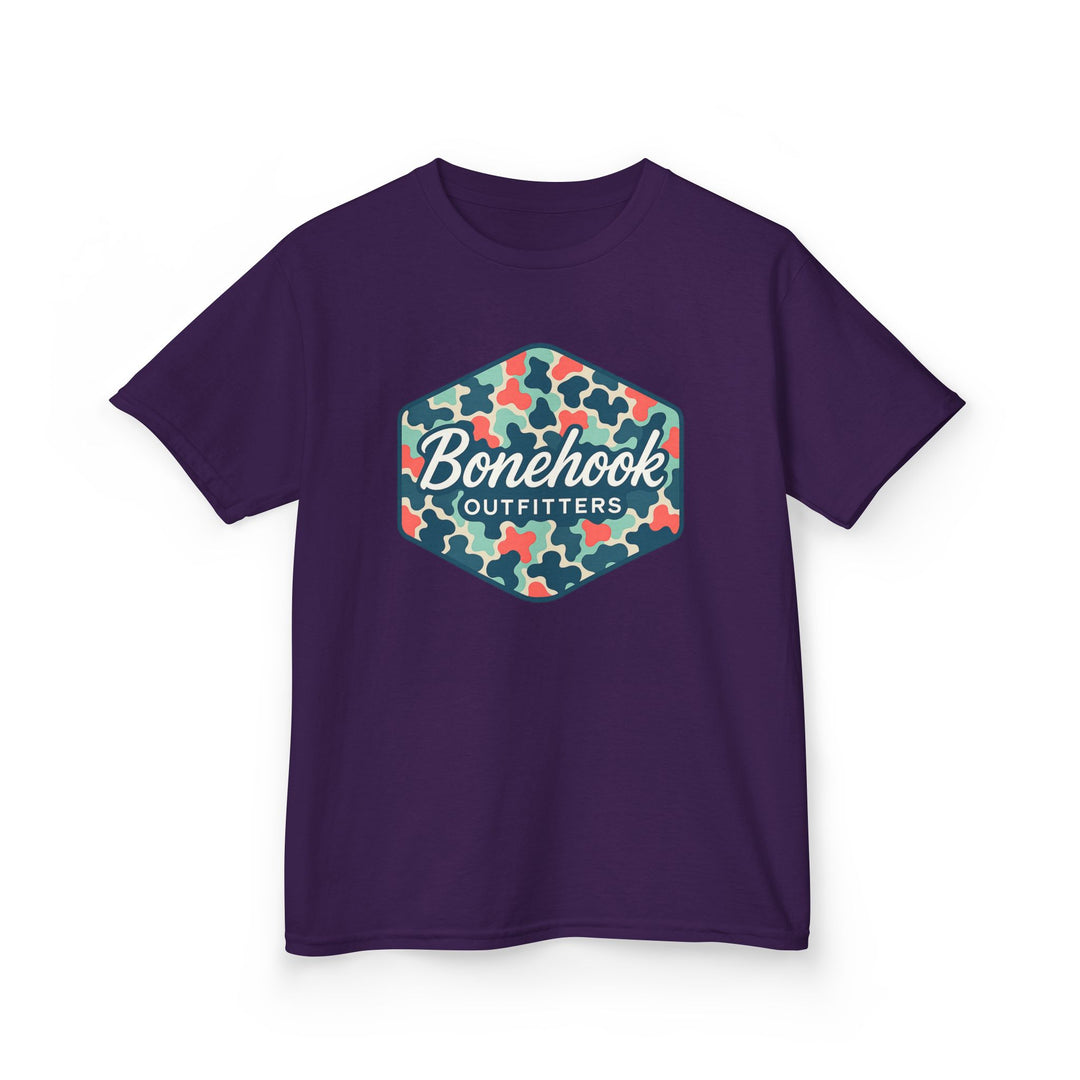 Girls’ Camo Logo Tee – Pink Bonehook Youth Shirt