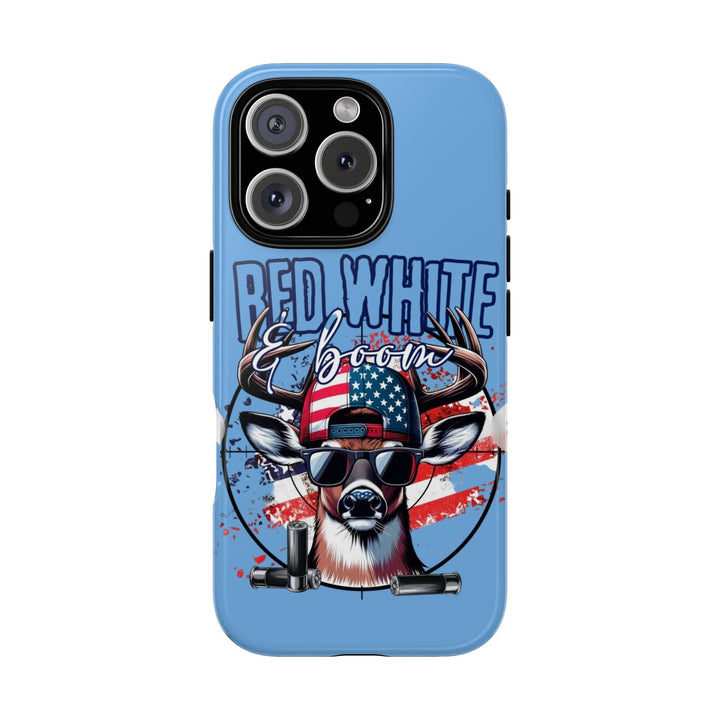 Red, White & Boom Deer iPhone Case – Patriotic Buck 4th of July Design