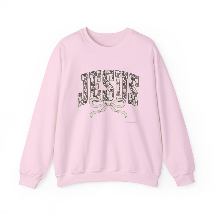 Women’s JESUS Camo Crewneck Sweatshirt – Bonehook Outfitters Faith Collection