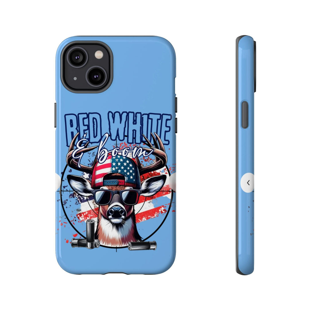 Red, White & Boom Deer iPhone Case – Patriotic Buck 4th of July Design