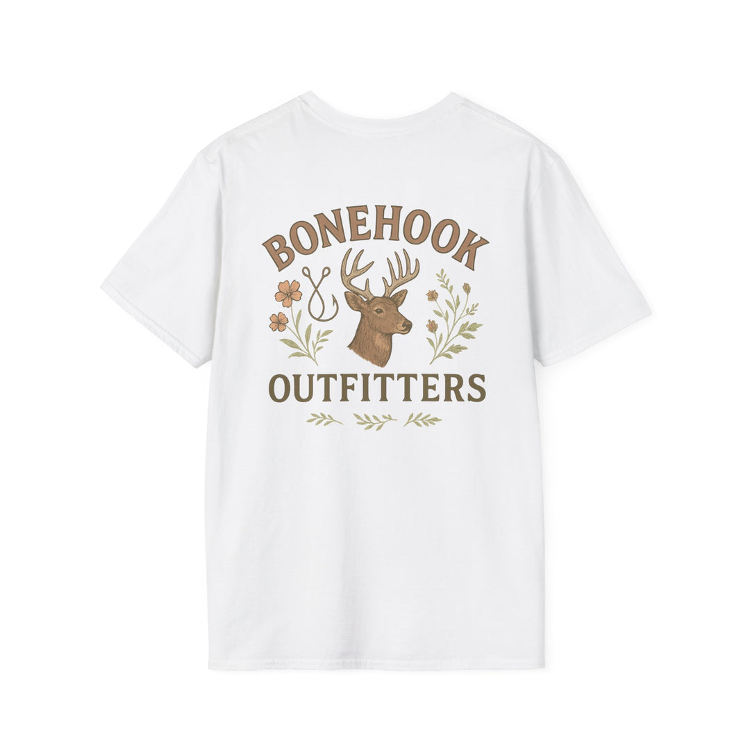 Bonehook Outfitters Women's Tee – Deer & Hook Design (Sage)