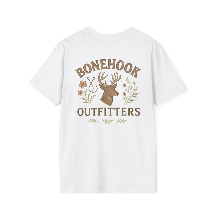 Bonehook Outfitters Women's Tee – Deer & Hook Design (Sage)