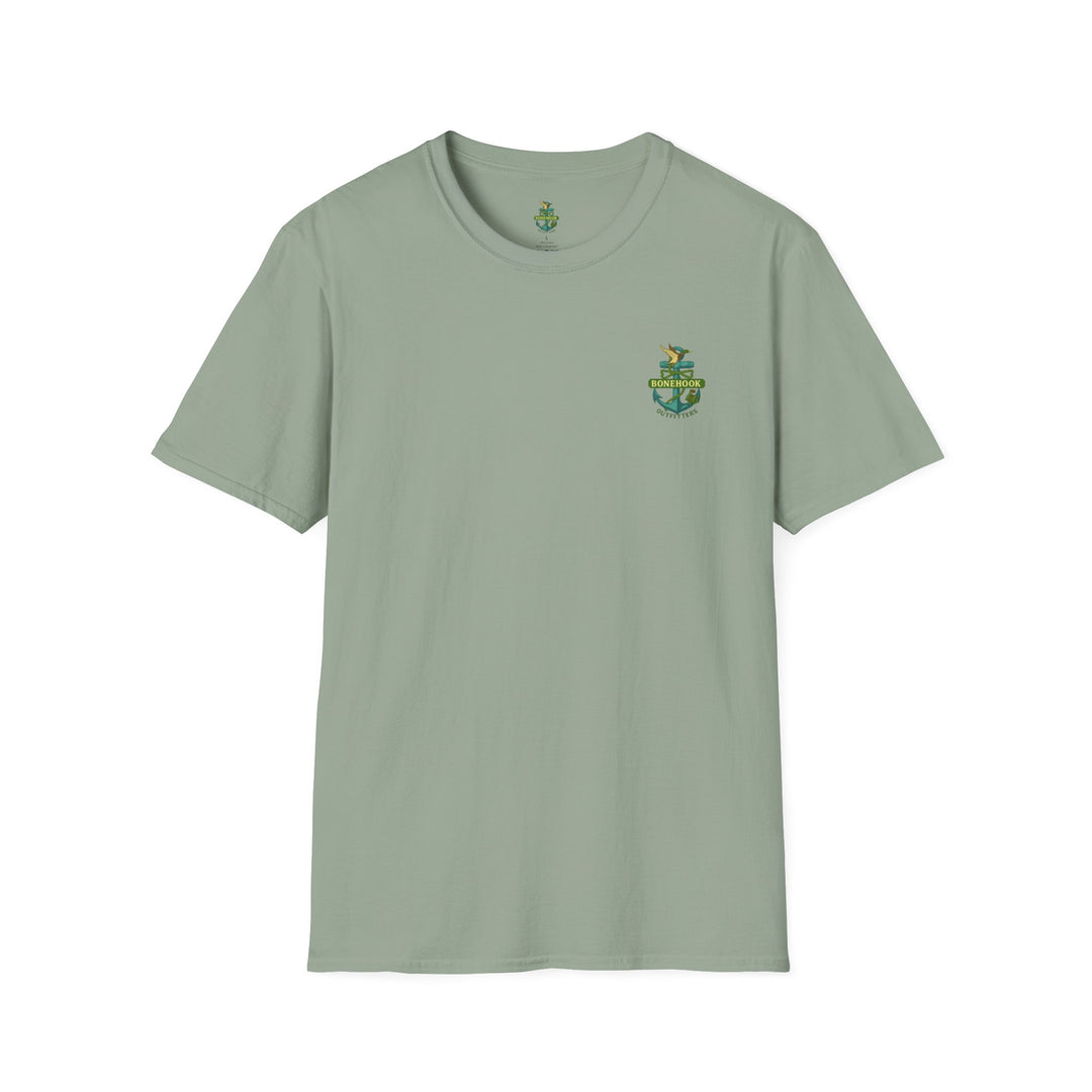 Bonehook Outfitters Women's Mallard & Anchor Tee – Sage Green