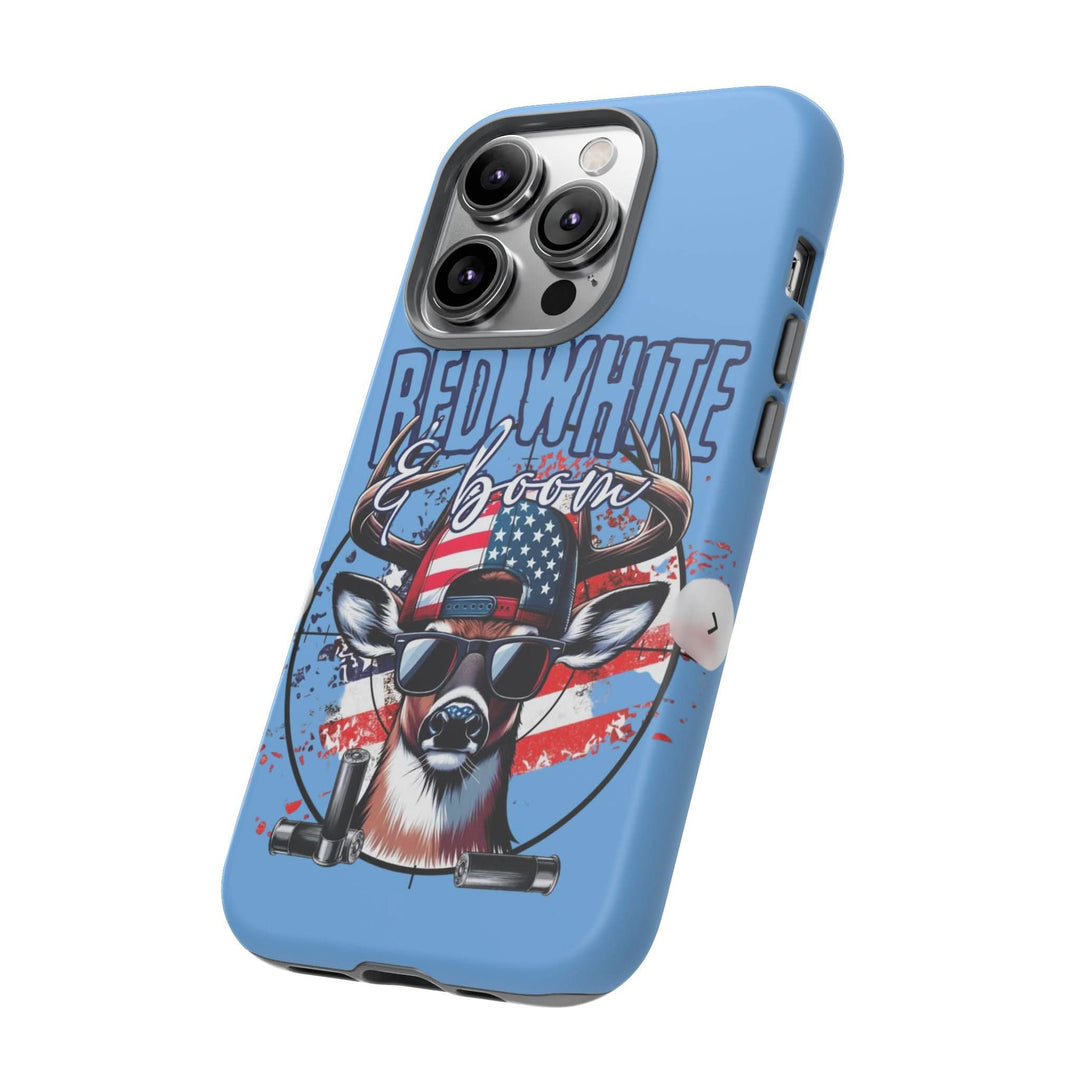 Red, White & Boom Deer iPhone Case – Patriotic Buck 4th of July Design