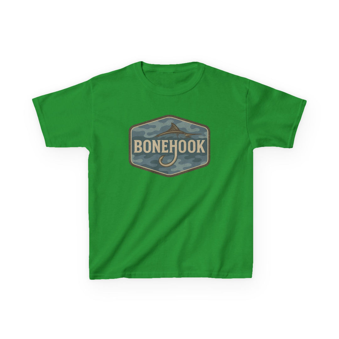 Boys’ Camo Hook Logo Tee – Bonehook Youth Outdoor Shirt