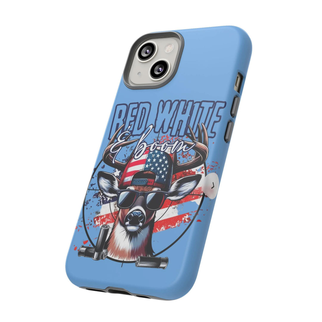 Red, White & Boom Deer iPhone Case – Patriotic Buck 4th of July Design