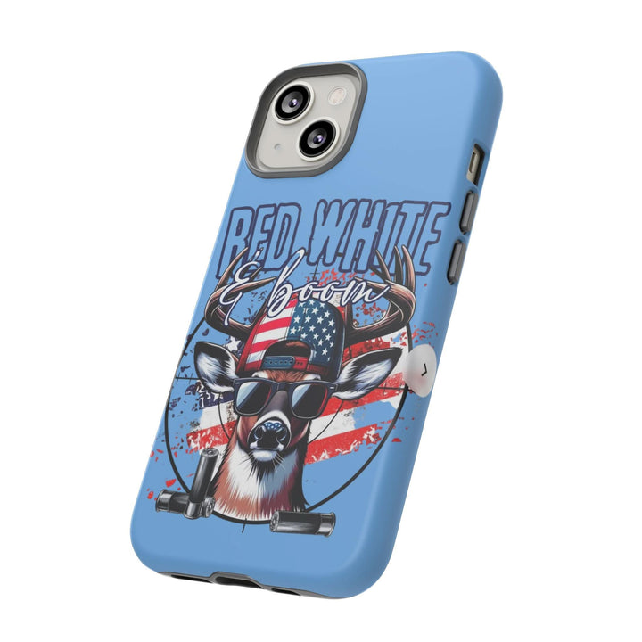 Red, White & Boom Deer iPhone Case – Patriotic Buck 4th of July Design