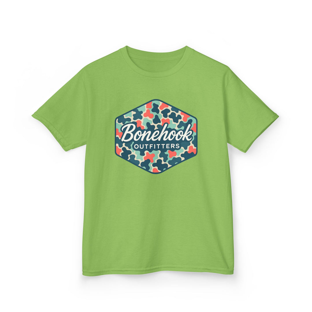 Girls’ Camo Logo Tee – Pink Bonehook Youth Shirt