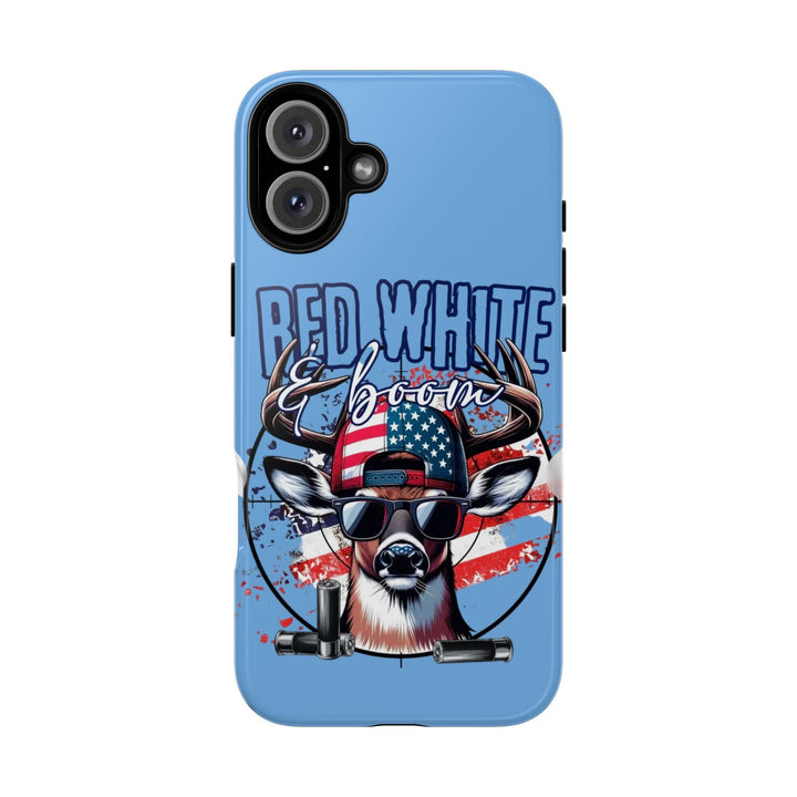Red, White & Boom Deer iPhone Case – Patriotic Buck 4th of July Design