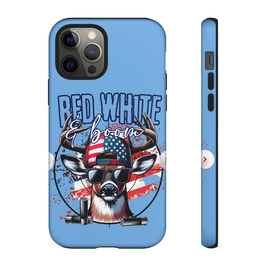 Red, White & Boom Deer iPhone Case – Patriotic Buck 4th of July Design