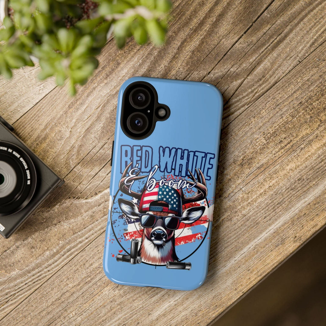 Red, White & Boom Deer iPhone Case – Patriotic Buck 4th of July Design