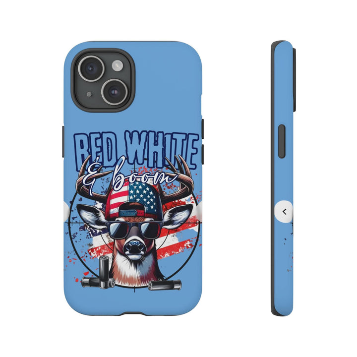 Red, White & Boom Deer iPhone Case – Patriotic Buck 4th of July Design
