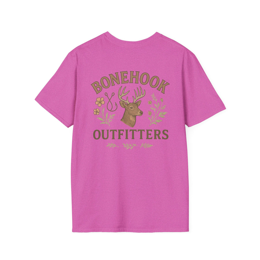 Bonehook Outfitters Women's Tee – Deer & Hook Design (Sage)