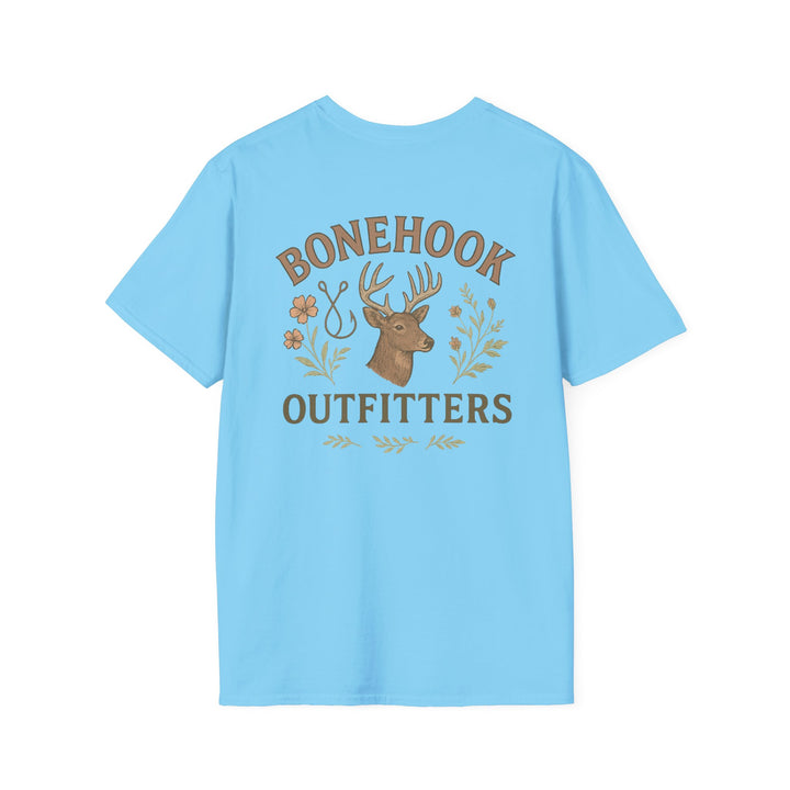 Bonehook Outfitters Women's Tee – Deer & Hook Design (Sage)