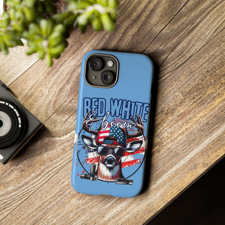 Red, White & Boom Deer iPhone Case – Patriotic Buck 4th of July Design