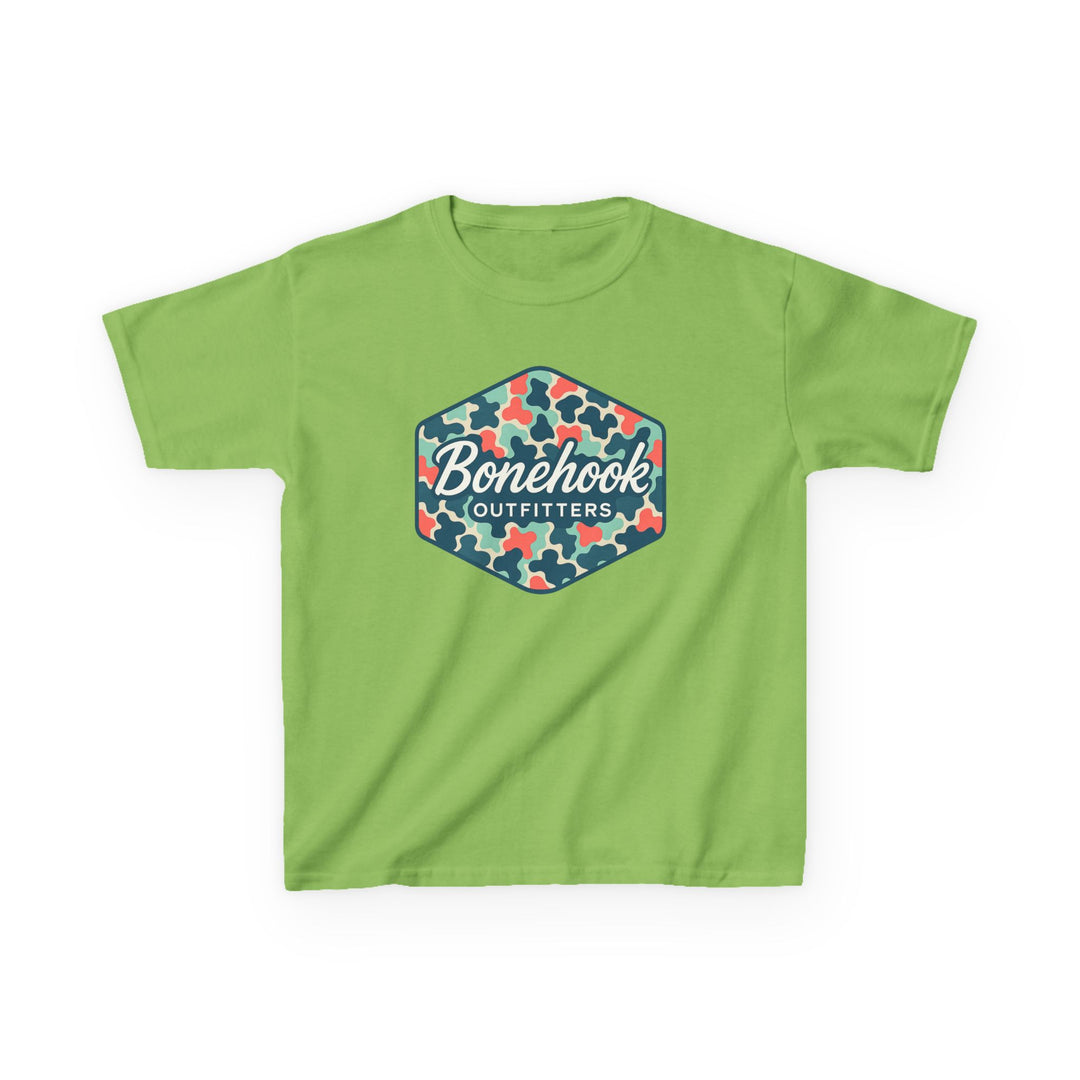 Girls’ Camo Logo Tee – Pink Bonehook Youth Shirt