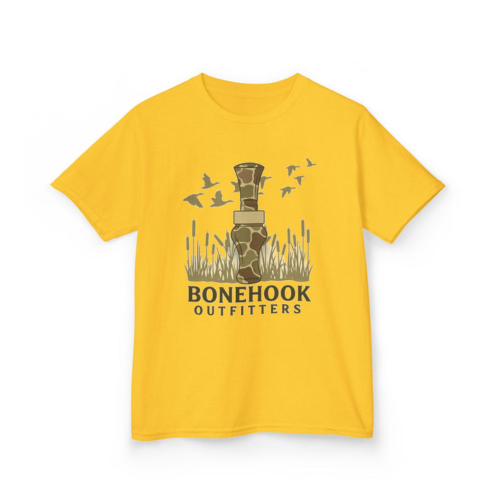 Boys’ Duck Call Camo Tee – Bonehook Outfitters Youth Hunting Shirt