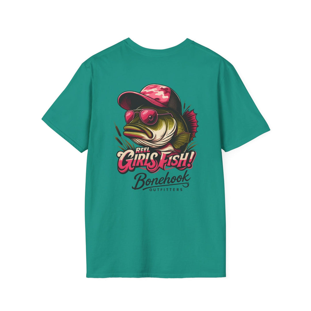 Reel Girls Fish! – Bass Graphic Tee by Bonehook Outfitters