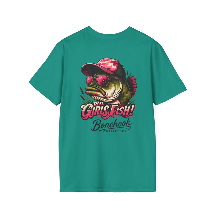 Reel Girls Fish! – Bass Graphic Tee by Bonehook Outfitters