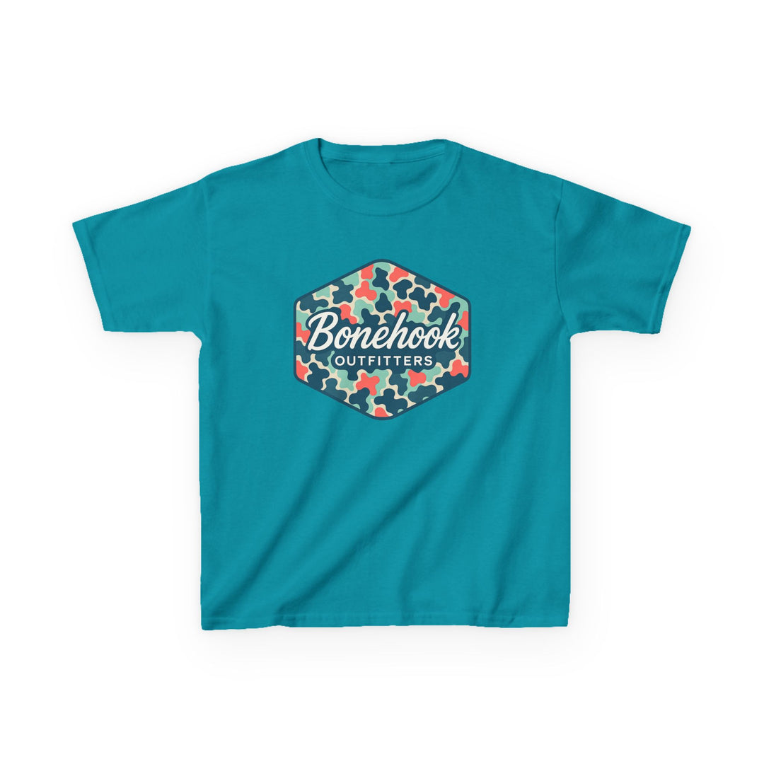 Girls’ Camo Logo Tee – Pink Bonehook Youth Shirt
