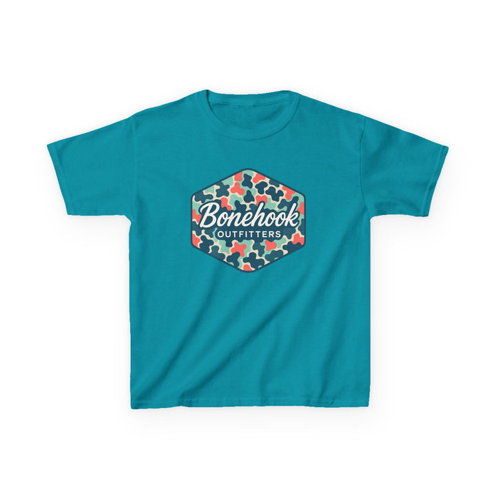Girls’ Camo Logo Tee – Pink Bonehook Youth Shirt