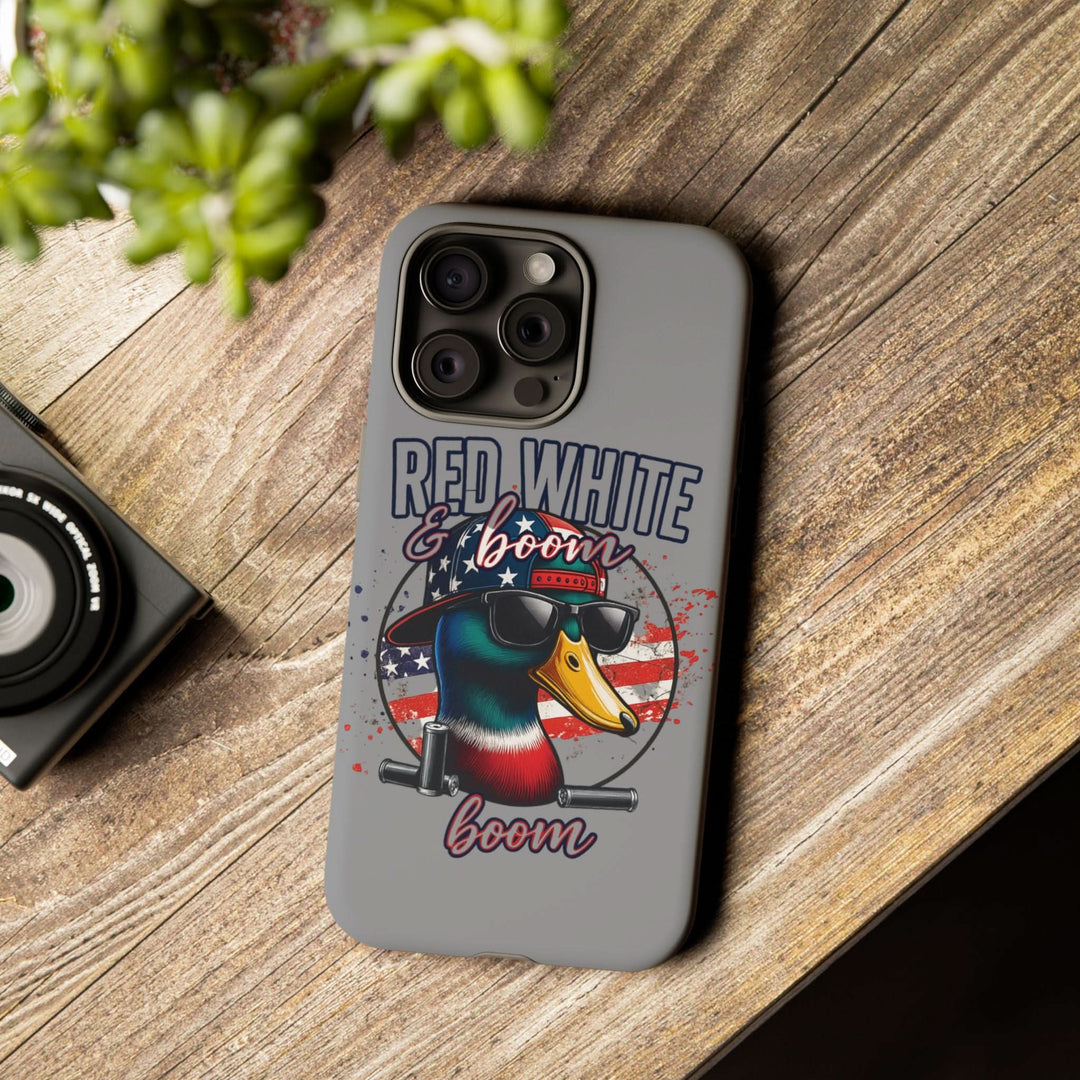 Red, White & Boom Duck iPhone Case – Patriotic Funny 4th of July Design