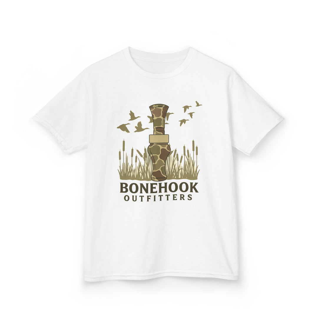 Boys’ Duck Call Camo Tee – Bonehook Outfitters Youth Hunting Shirt