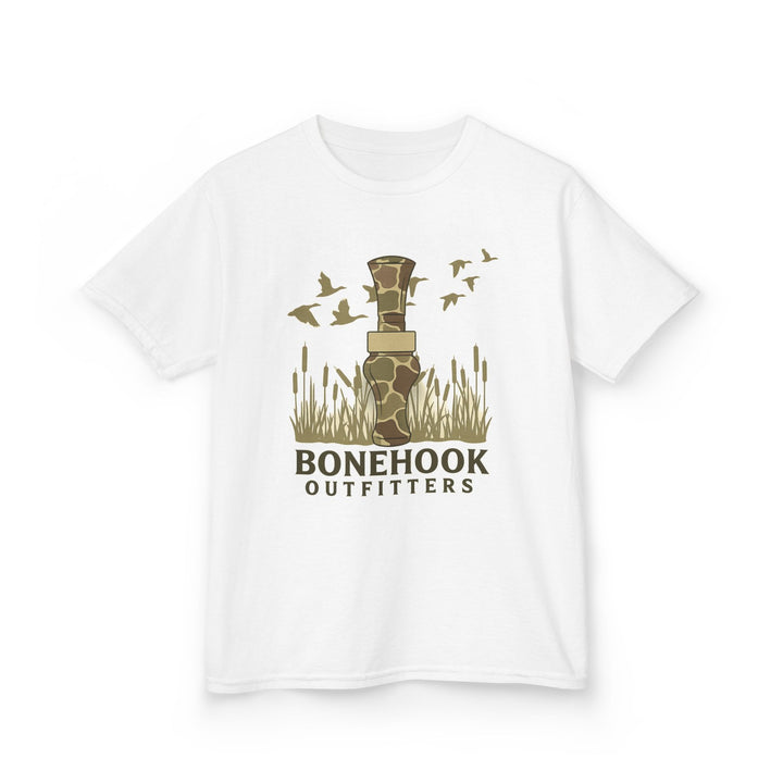 Boys’ Duck Call Camo Tee – Bonehook Outfitters Youth Hunting Shirt