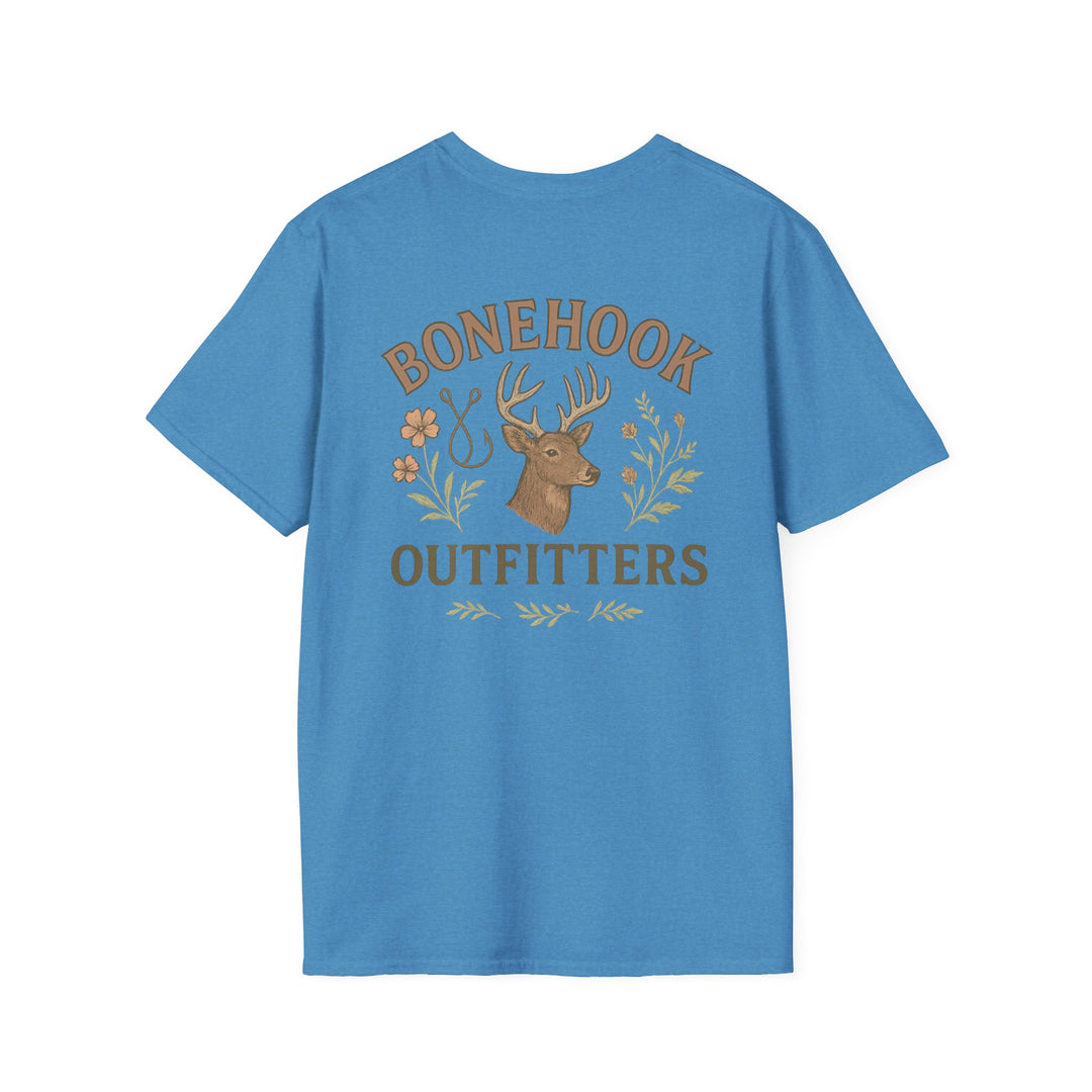 Bonehook Outfitters Women's Tee – Deer & Hook Design (Sage)