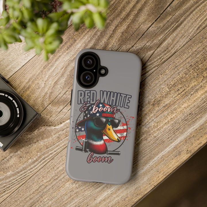 Red, White & Boom Duck iPhone Case – Patriotic Funny 4th of July Design