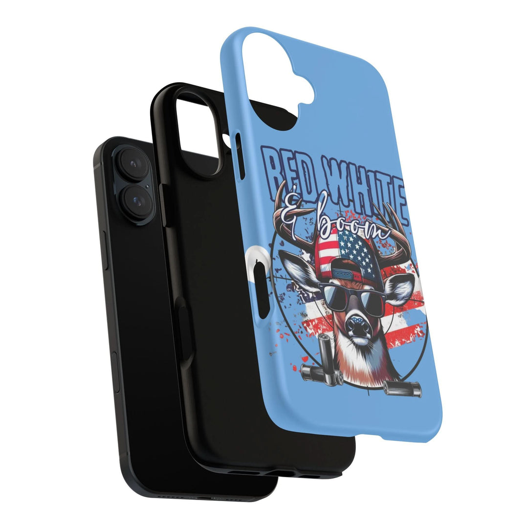 Red, White & Boom Deer iPhone Case – Patriotic Buck 4th of July Design