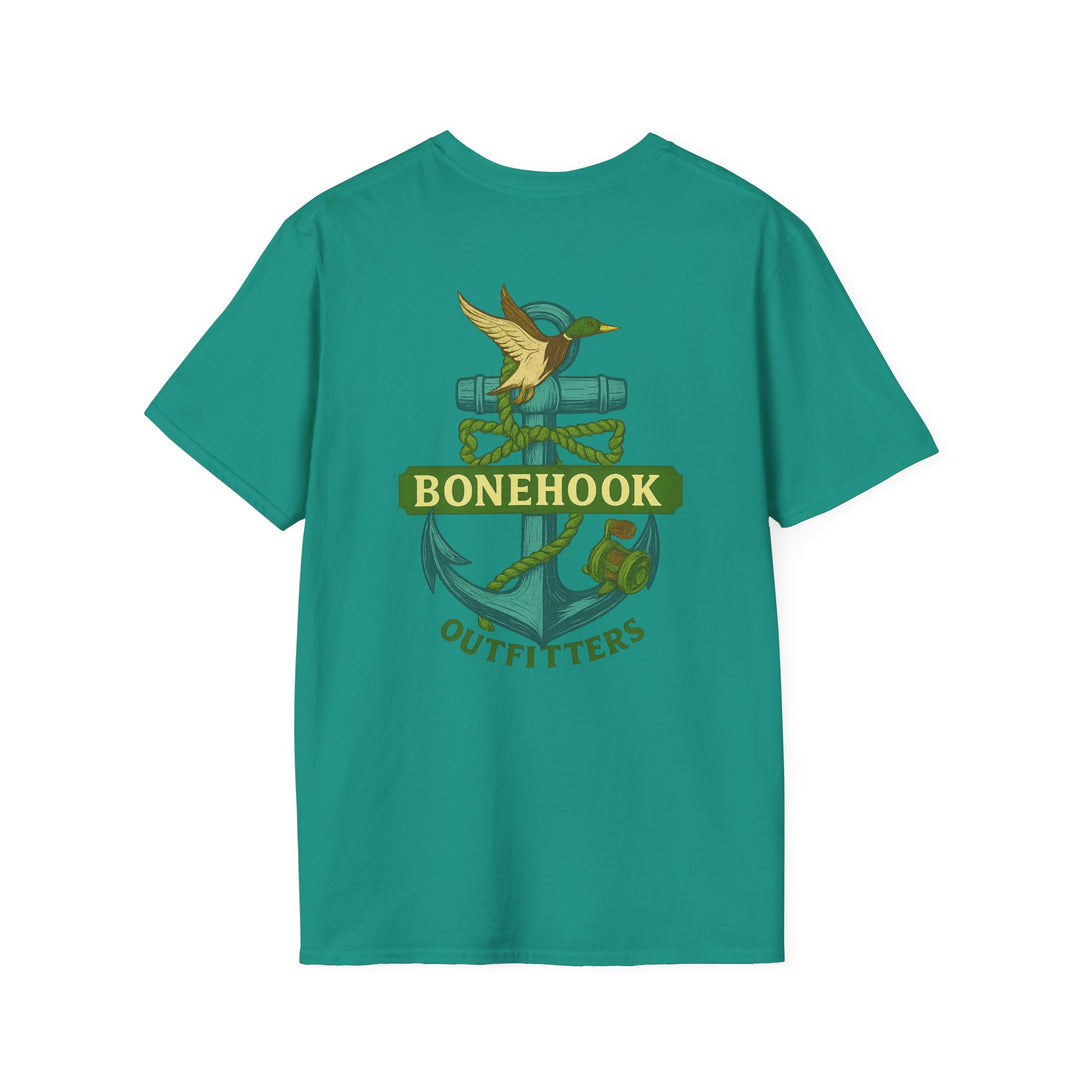 Bonehook Outfitters Women's Mallard & Anchor Tee – Sage Green