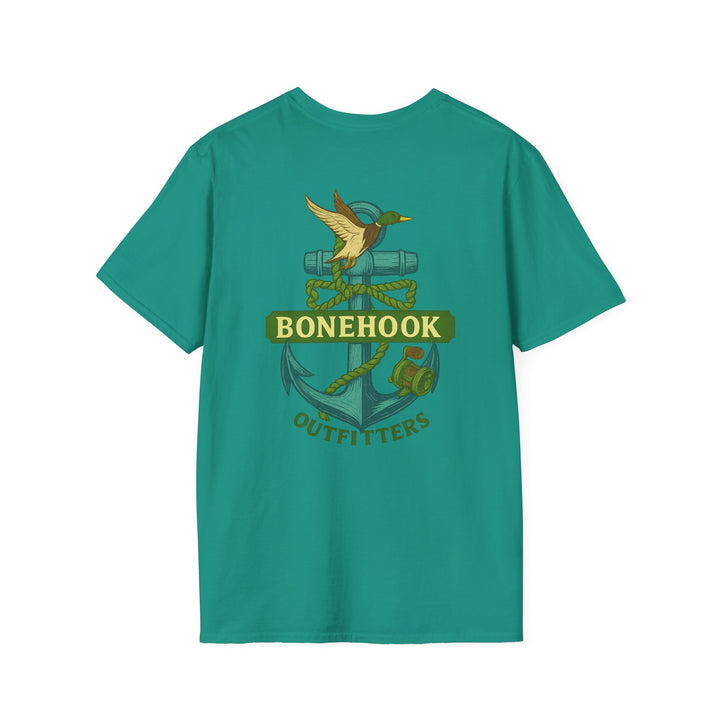 Bonehook Outfitters Women's Mallard & Anchor Tee – Sage Green