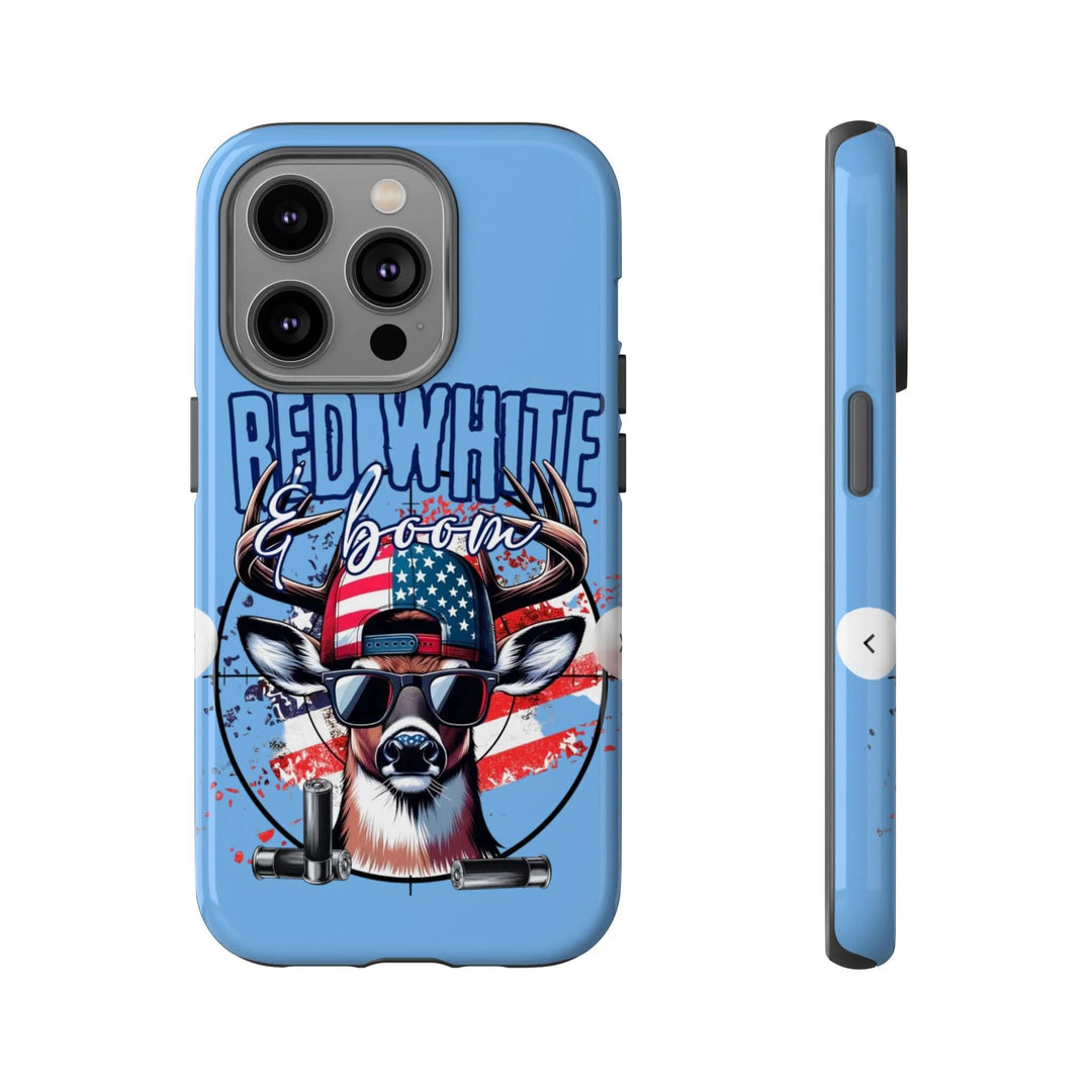 Red, White & Boom Deer iPhone Case – Patriotic Buck 4th of July Design