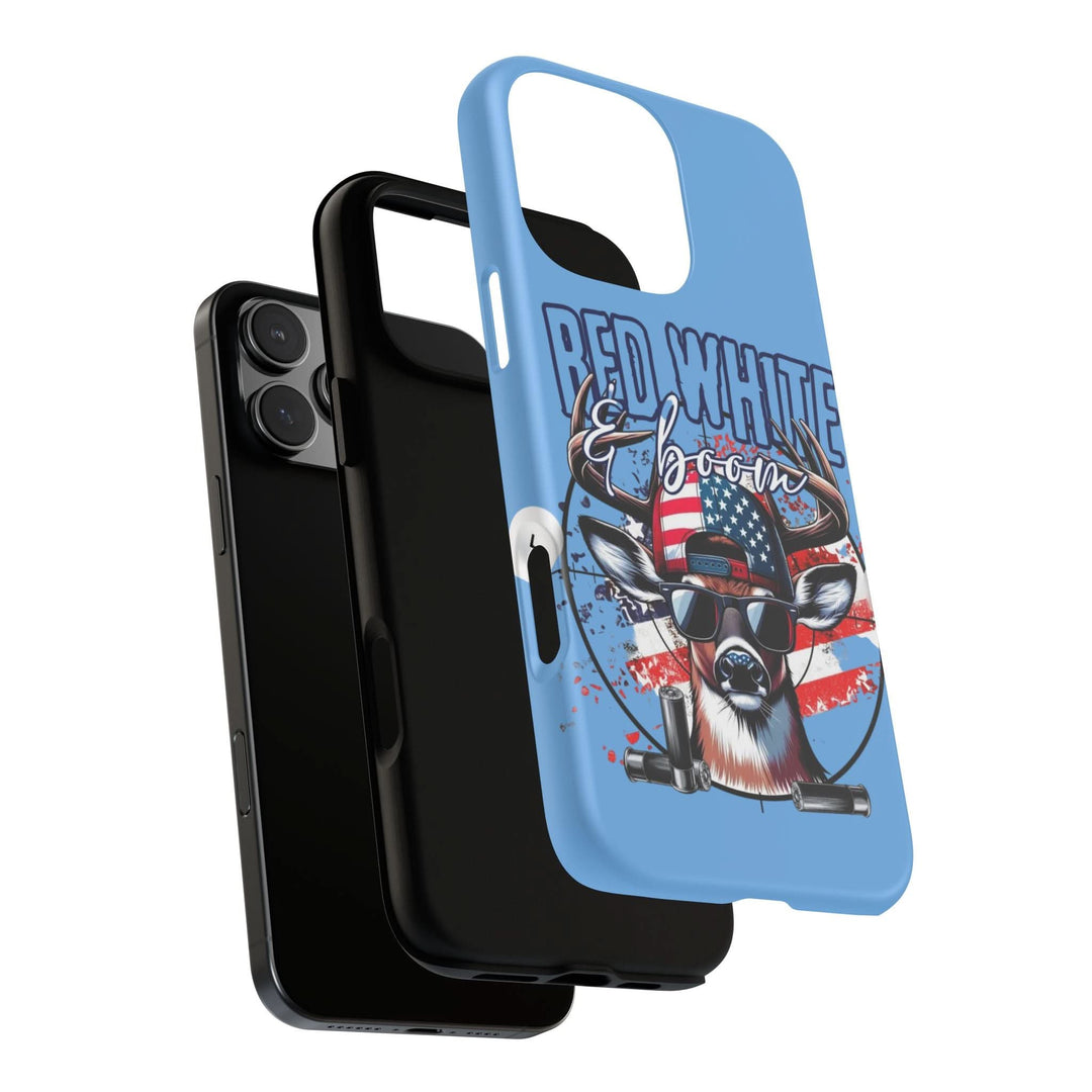 Red, White & Boom Deer iPhone Case – Patriotic Buck 4th of July Design